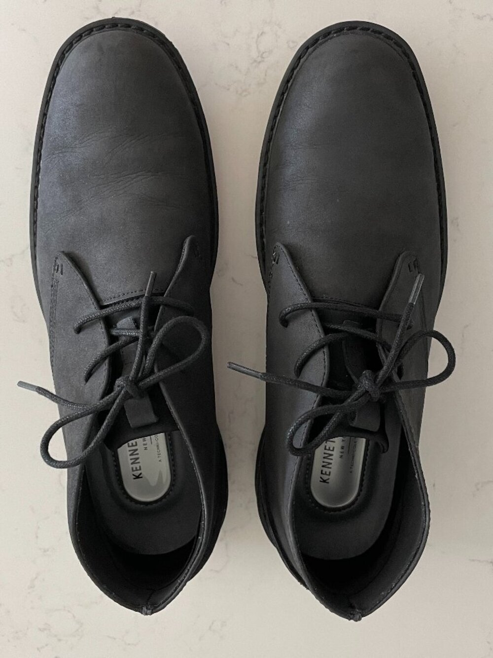 Kenneth Cole NY A Techni-Cole Product Lace Up Leather Chukka Boots Dk Grey 9